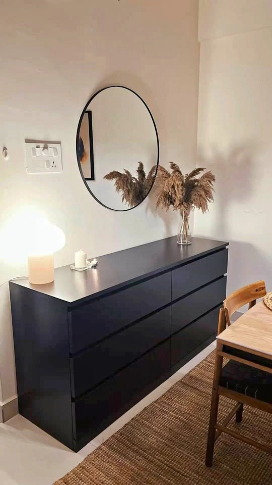 IKEA MALM 6-Drawer Dresser + glasstop