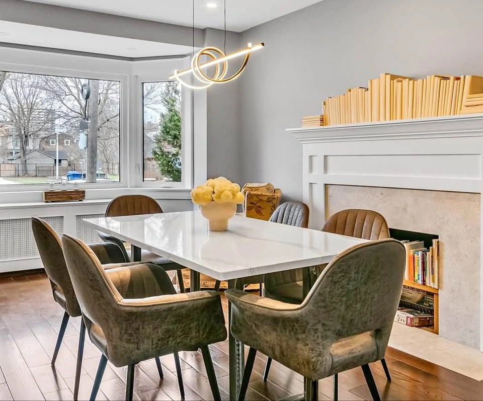 CAMBRIA Britanica 3’ x 5’ Dining Table with Raw Steel Legs