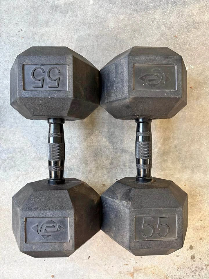 55lbs dumbbell lift weight gym pair