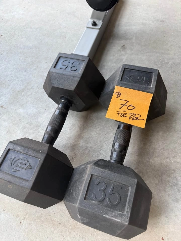 35lbs dumbell lift weights pair - photo 2