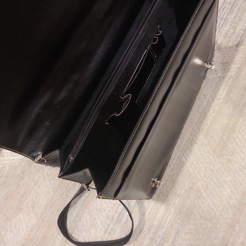 Montblanc Black Leather Briefcase Messenger Bag Vintage - photo 3