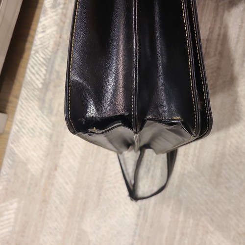 Montblanc Black Leather Briefcase Messenger Bag Vintage - photo 5