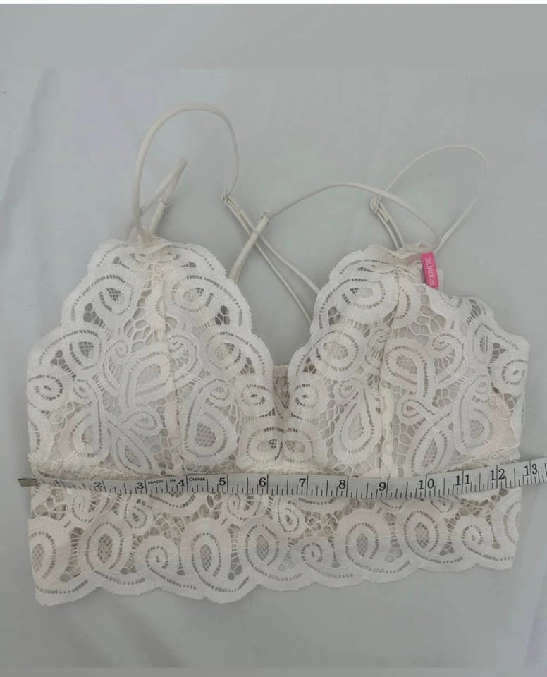NTW PINK Victoria's Secret Cream Lace Strappy Bralette M - photo 5