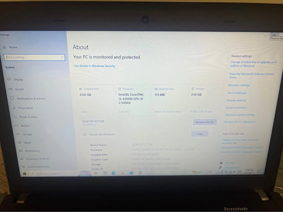 Lenovo Thinkpad laptop core i5 8gb ram 256gb ssd - photo 5