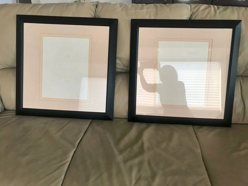 4 Large Black Picture Frames With Matt