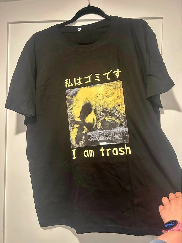 I am trash - Toronto racoon t-shirt, new, black, size 3XL