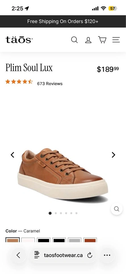 Taos Plim Soul Lux Brown Leather Lace-Up Sneakers size 8 - photo 2