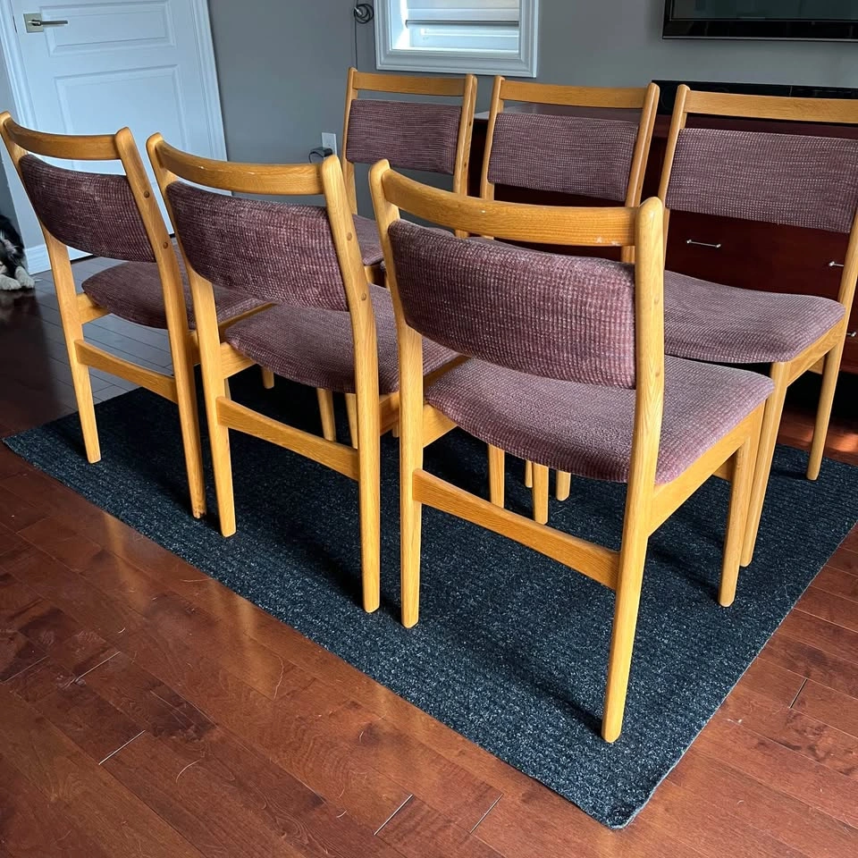 Set of 6 Mid-Century Modern Oak Dining Chairs - photo 3