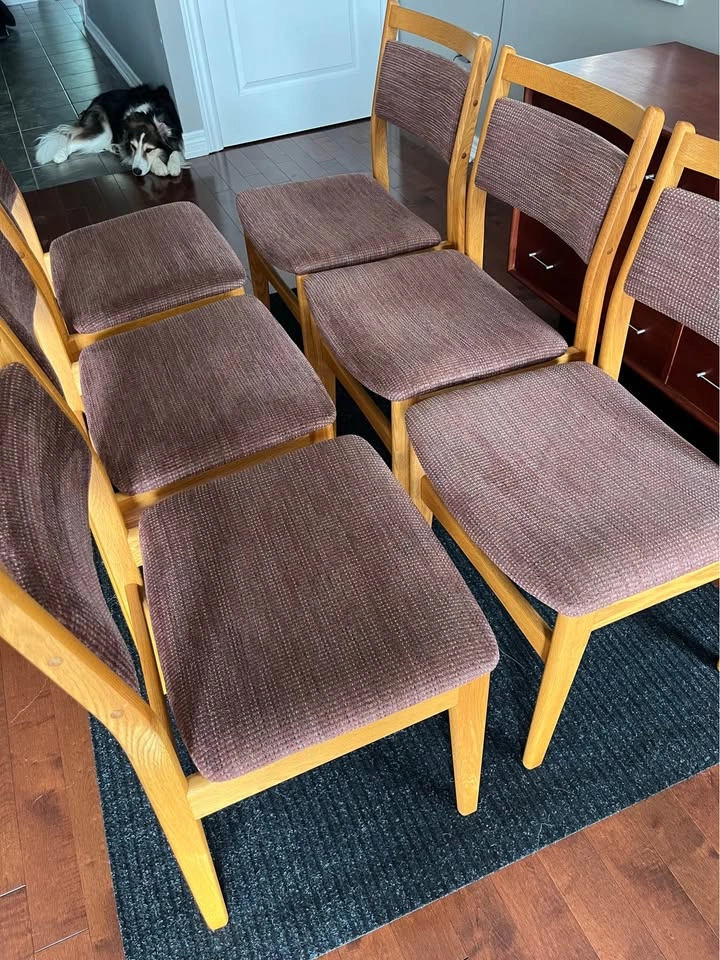Set of 6 Mid-Century Modern Oak Dining Chairs - photo 4