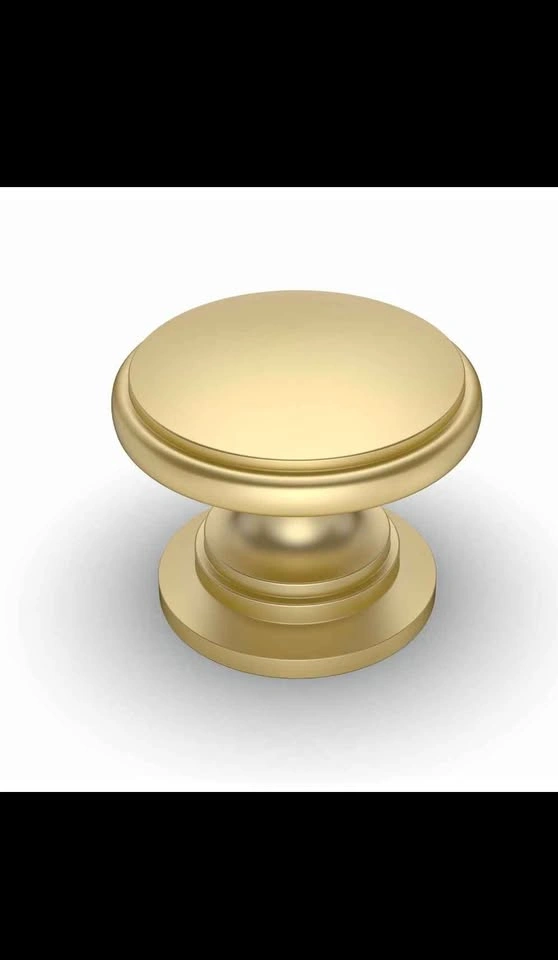 Amerdeco 25 Pack 1-1/4 inch Brushed Gold Cabinet Knobs