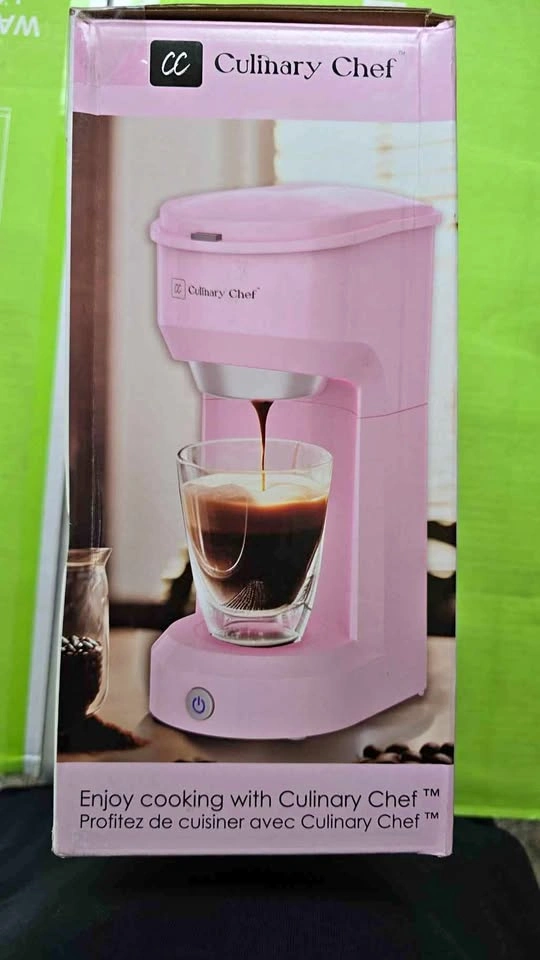 CHULUX Slim Single Serve Coffee Maker for K Cup Pod, Pink
