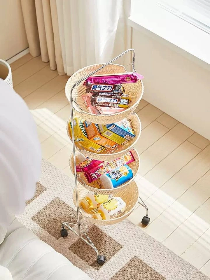 Nordic Removable Multi-Tier Rattan Kitchen Rack