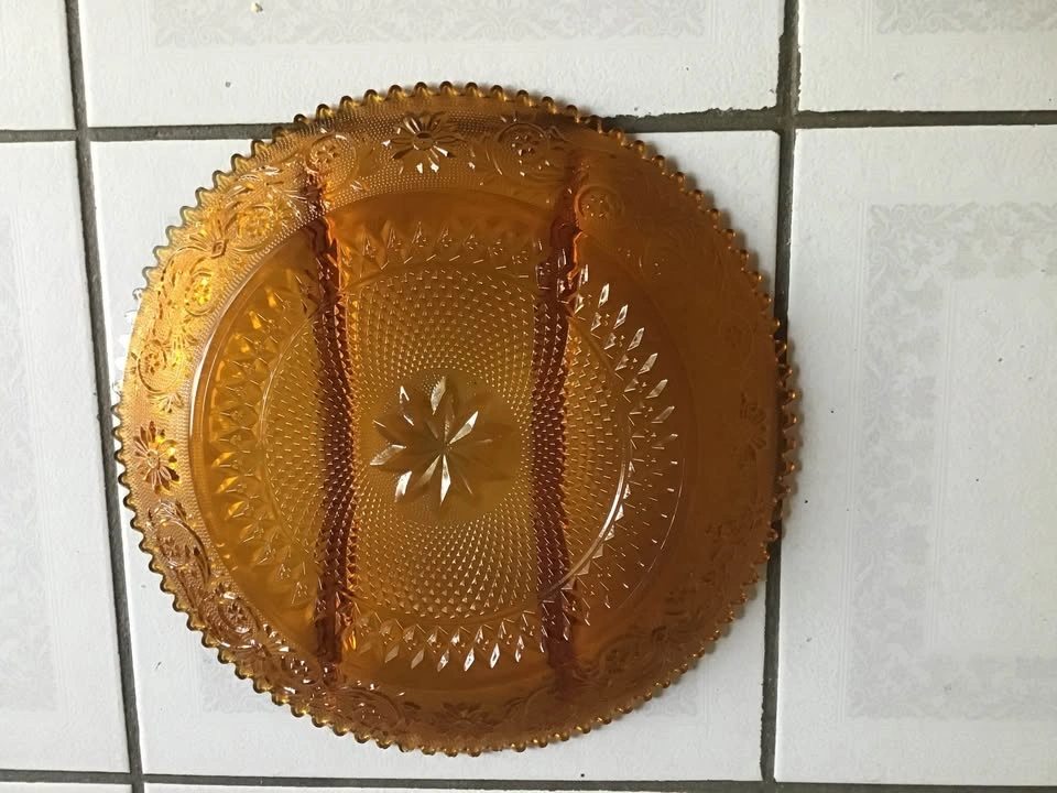 Divided serving dish - amber tiara - photo 2
