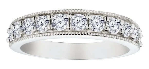 0.9 Carat Diamond Half Eternity Ring in Sterling Silver - photo 2