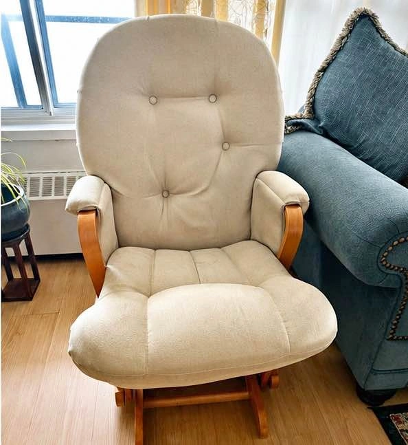 Solidwood Glider Rocking Chair with Cushioned Seat