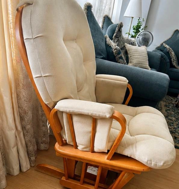 Solidwood Glider Rocking Chair with Cushioned Seat - photo 2