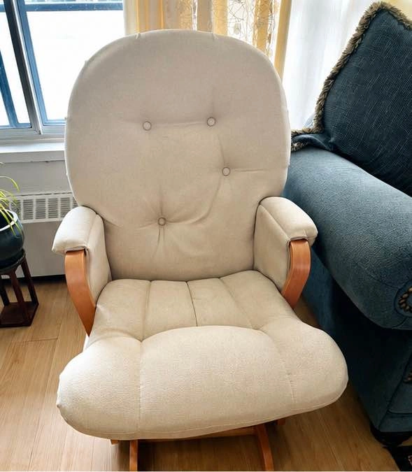 Solidwood Glider Rocking Chair with Cushioned Seat - photo 3