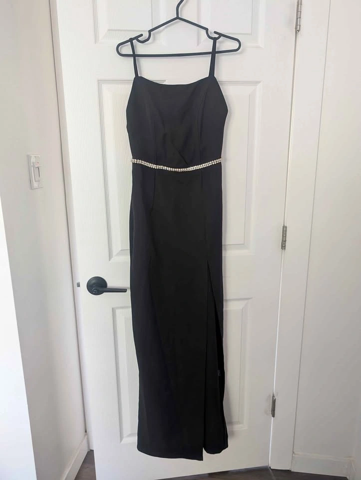 Gorgeous black gown with slit and low back