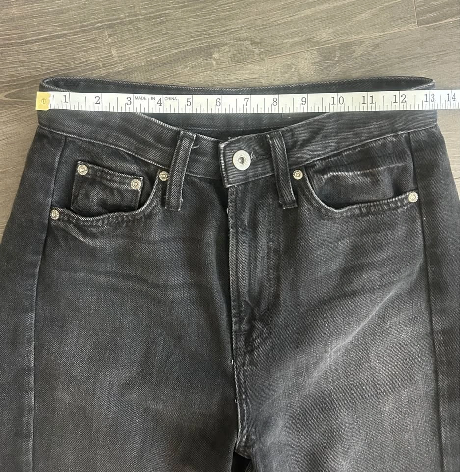 Zara Black Washed Barrel Wide Leg Denim Jeans Size US 2 - photo 5