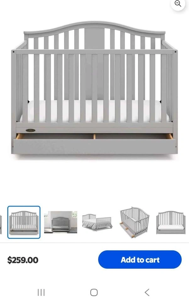 Graco Hadley 4-in-1 Convertible Crib with Drawer - Pebble Gray - photo 2
