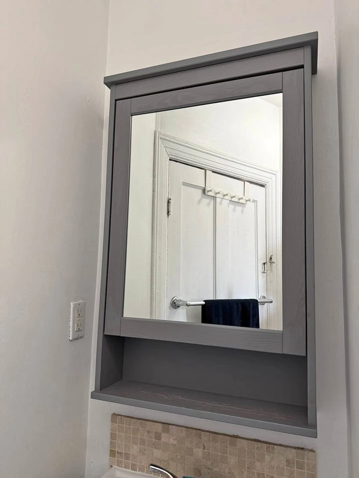 IKEA Grey bathroom cabinet with mirror