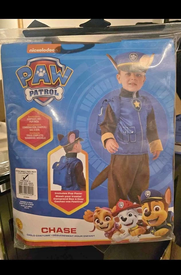 Nickelodeon Paw Patrol Chase Child Costume Size XS, 3+