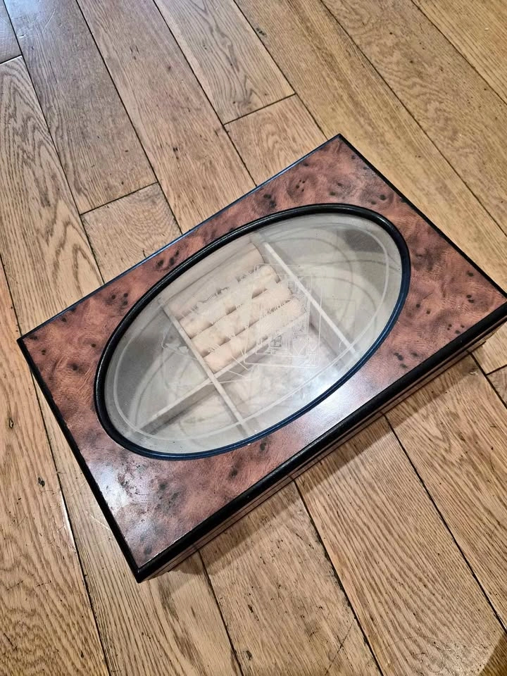 Wooden Jewelry Box with Playing Card Detail