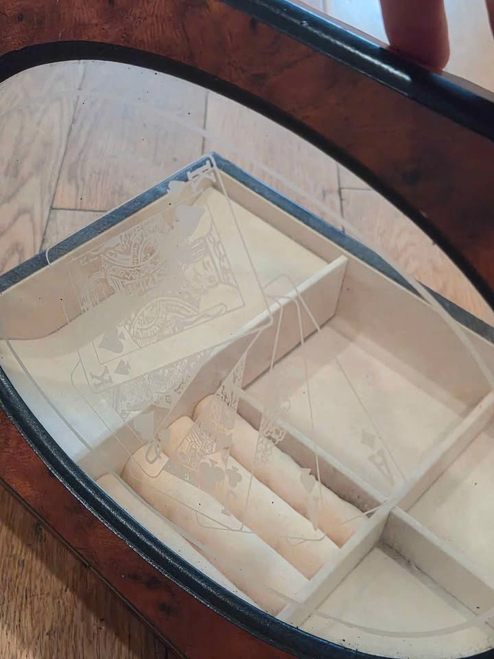 Wooden Jewelry Box with Playing Card Detail - photo 3