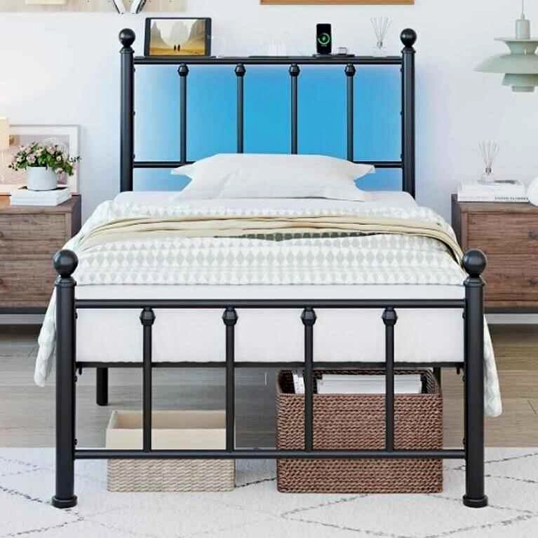 NEW Twin XL Metal Bed Frame w/ Headboard