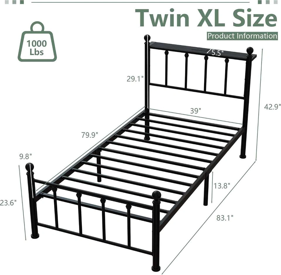NEW Twin XL Metal Bed Frame w/ Headboard - photo 2