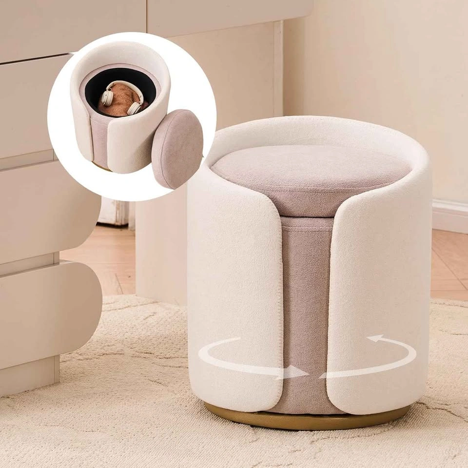 NEW Modern Swivel Storage Ottoman Stool - photo 2
