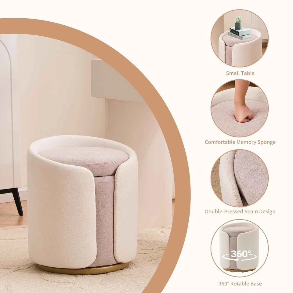 NEW Modern Swivel Storage Ottoman Stool - photo 4