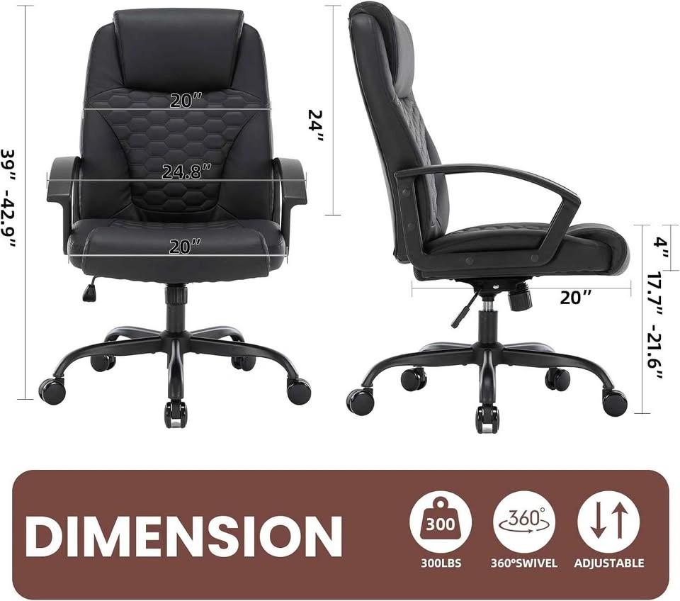 NEW Ergonomic Black PU Leather Office Chair - photo 2