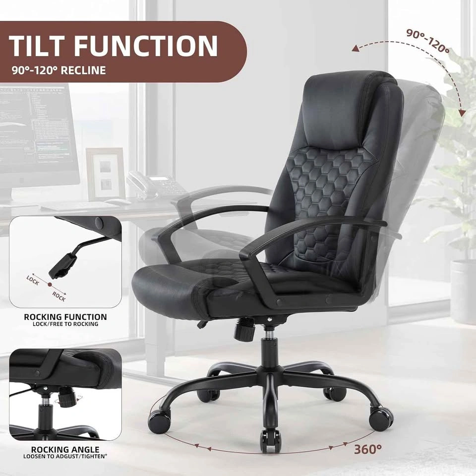 NEW Ergonomic Black PU Leather Office Chair - photo 4