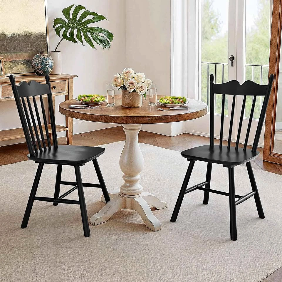 NEW Black Solid Hardwood Dining Chairs