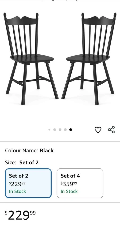 NEW Black Solid Hardwood Dining Chairs - photo 2