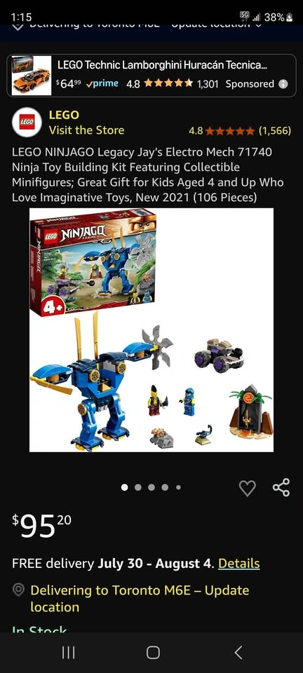 LEGO NINJAGO Legacy Jay's Electro Mech 71740 - photo 2