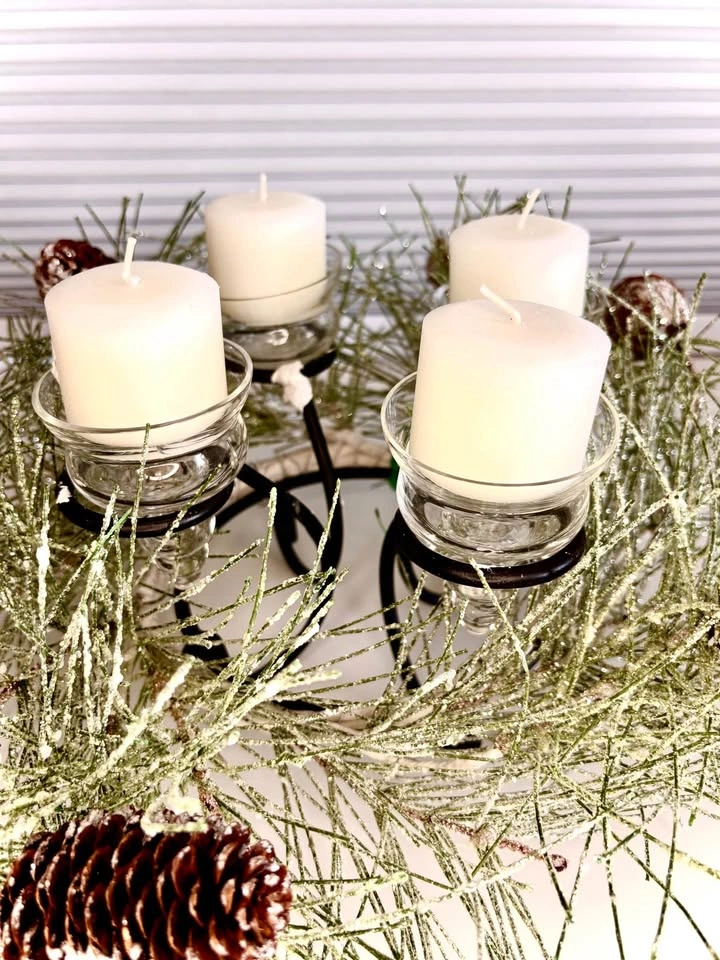 Christmas Wreath Candle Centerpiece with 4 Votive Holders - photo 5