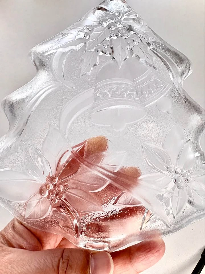 Clear Glass Christmas Tree Serving Dish - photo 5