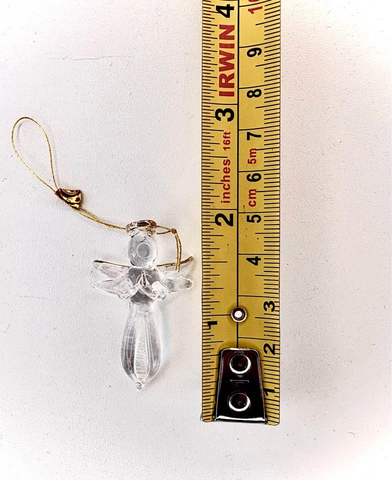 Gold Glitter Wire and Glass Angel Christmas Ornaments - photo 4