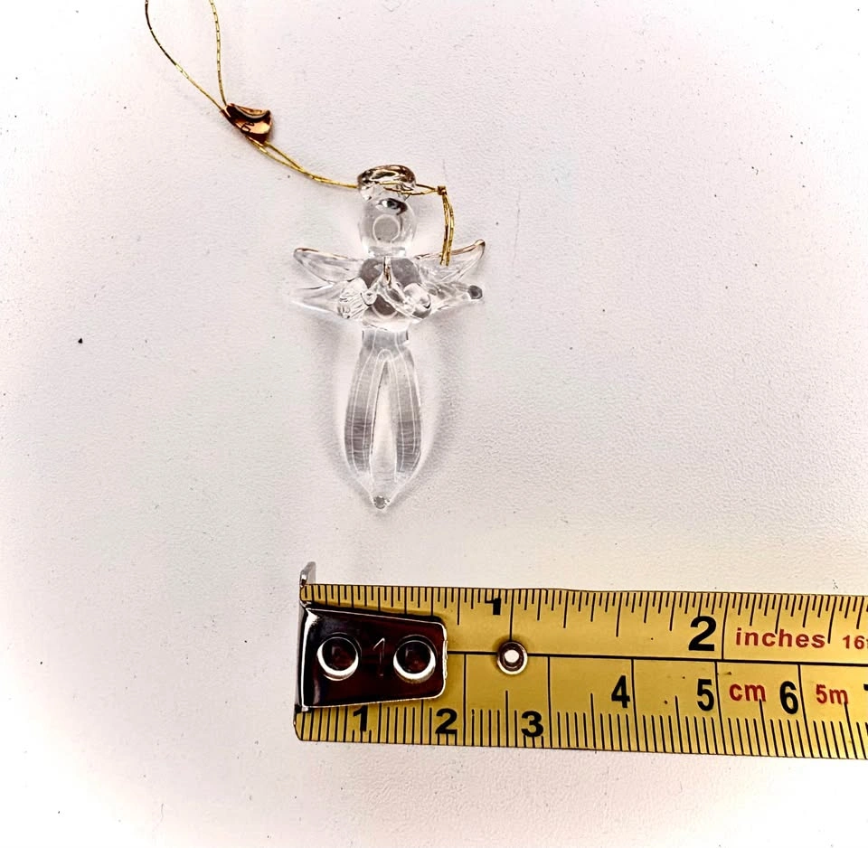 Gold Glitter Wire and Glass Angel Christmas Ornaments - photo 5