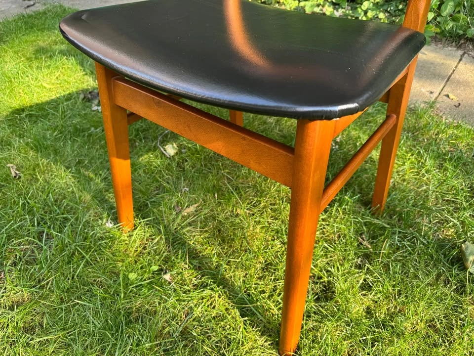 Pair of Danish Findahl Mosbøl Dining Chairs – 1960s Teak & Beech - photo 5