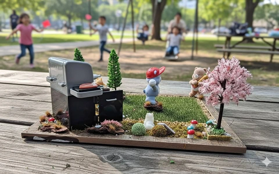 Care Bears Playing at Park Diorama