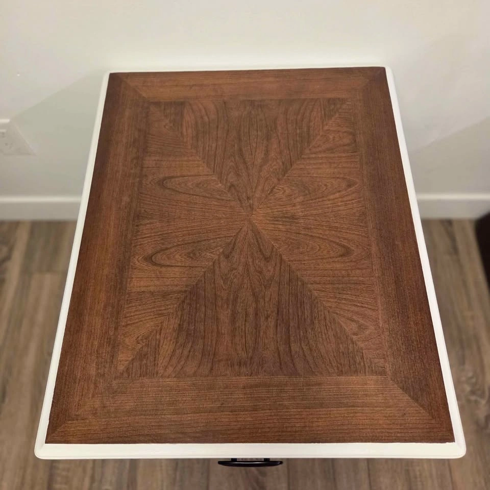 White Side Table With Drawer - photo 2