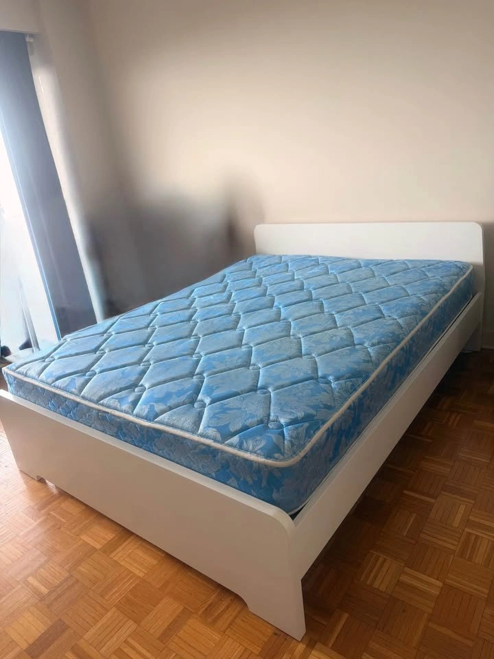 Queen Size Blue Floral Mattress and Bed Frame - photo 2