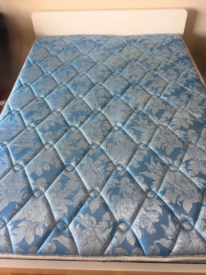 Queen Size Blue Floral Mattress and Bed Frame - photo 3