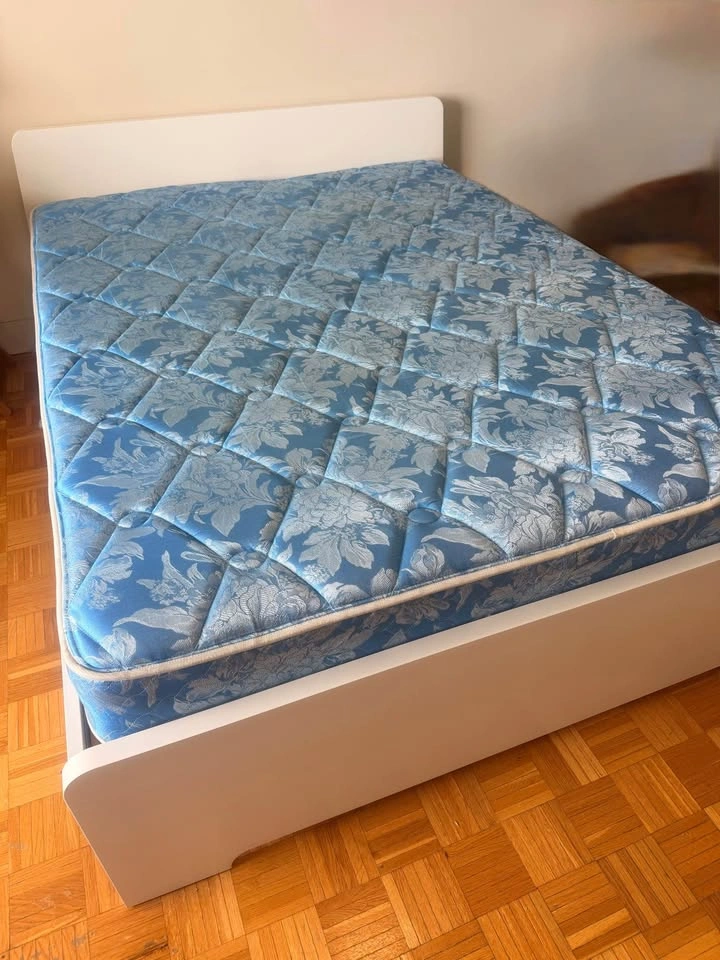 Queen Size Blue Floral Mattress and Bed Frame - photo 4