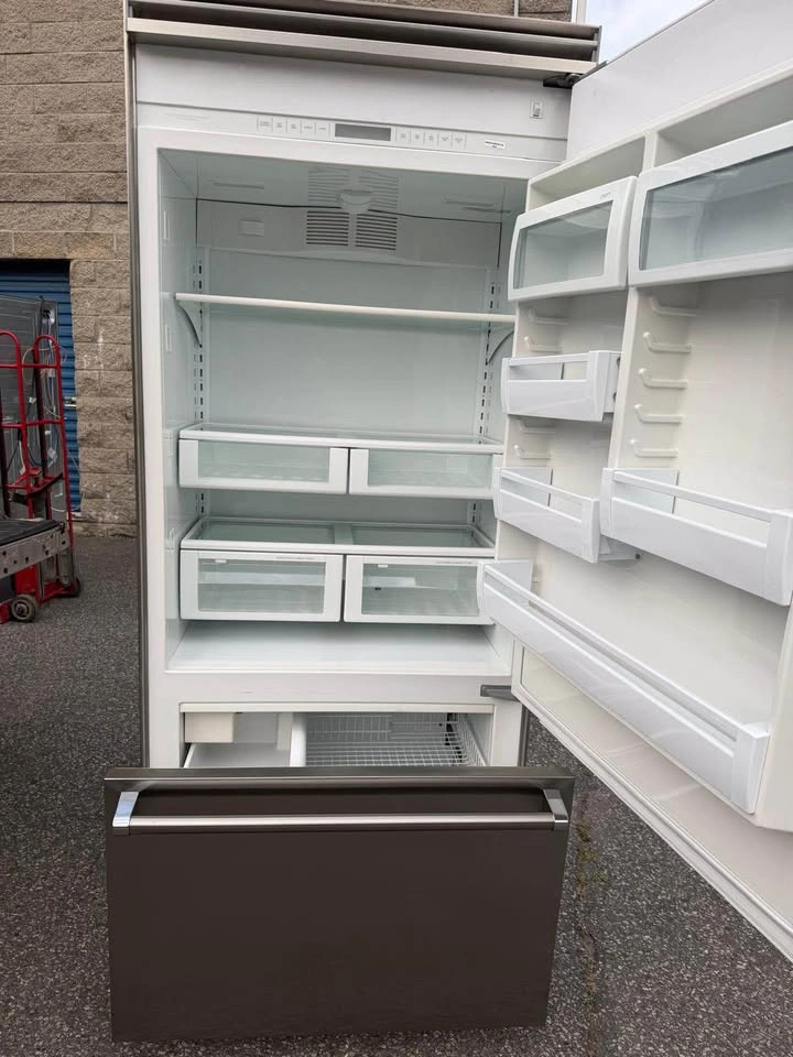 Viking Fridge 36 wide 2 door silver freezer in the bottom - photo 2