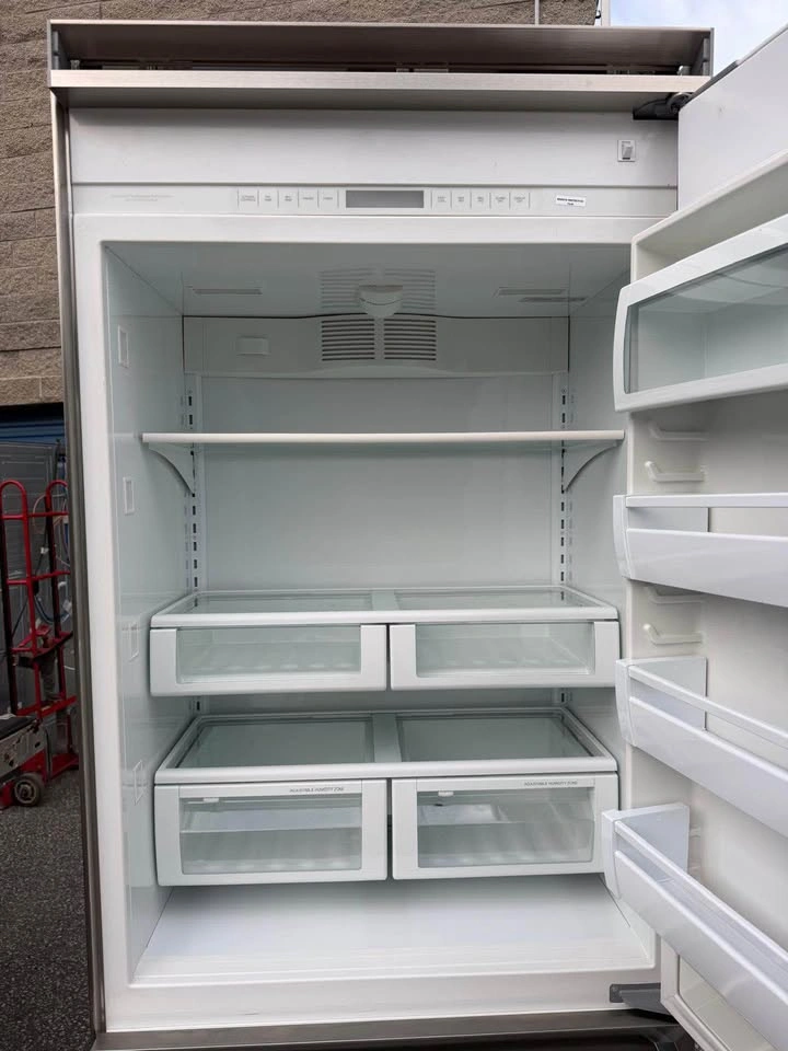 Viking Fridge 36 wide 2 door silver freezer in the bottom - photo 3