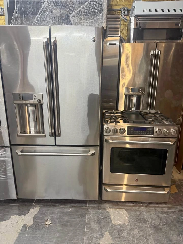 GE Cafe 36-inch 3-Door Fridge and 30-inch 4-Burner Stove